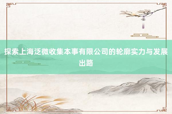 探索上海泛微收集本事有限公司的轮廓实力与发展出路